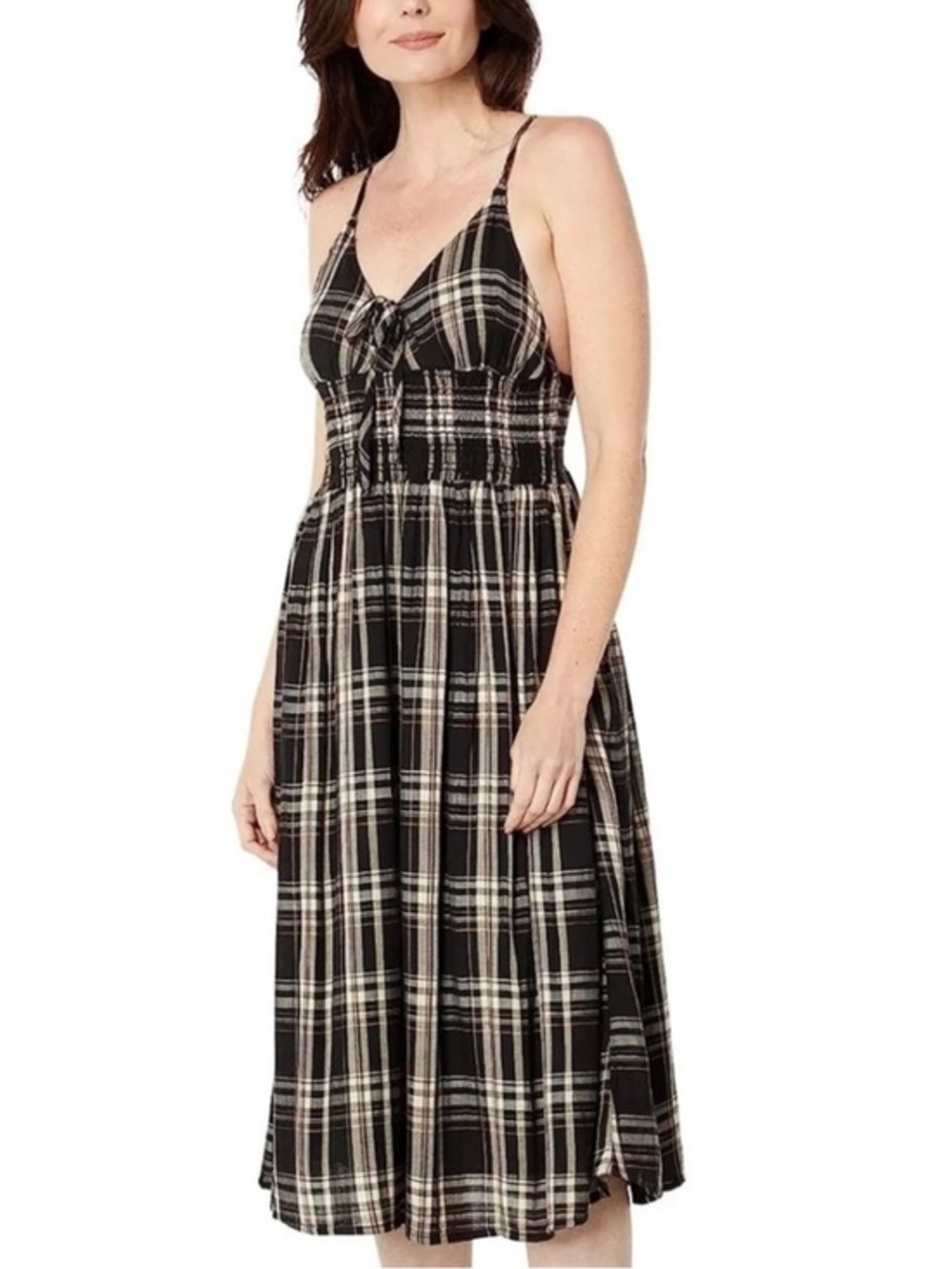 NWT Lucky Brand Dress XXL Black Plaid sleeveless